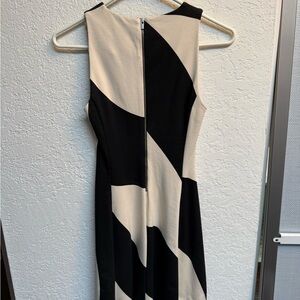 Banana Republic Elegant Black and Cream Backless Dress